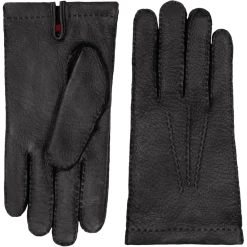 Fratelli Orsini Men's Gloves Antonio (black) - Peccary Leather Gloves With Cashmere Lining
