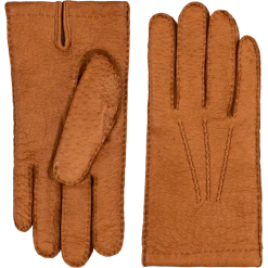 Fratelli Orsini Antonio (brown) - Peccary Leather Gloves With Cashmere Lining Men's Gloves