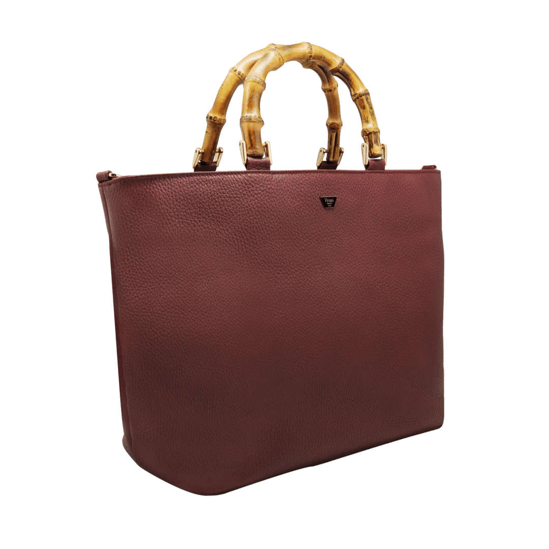 Fratelli Orsini Leather Bags Fiorenza - Calf Leather Women’s Handbag With Bamboo Handles 5 Fratelli Orsini Leather Bags Fiorenza - Calf Leather Women’s Handbag With Bamboo Handles