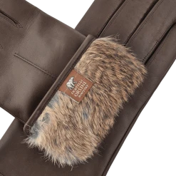 Fratelli Orsini Women's Gloves Francesca (brown) - Lambskin Leather Gloves With Brown Fur Lining