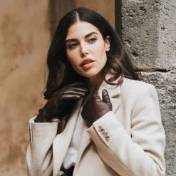 Fratelli Orsini Women's Gloves Francesca (brown) - Lambskin Leather Gloves With Brown Fur Lining 23 Fratelli Orsini Women's Gloves Francesca (brown) - Lambskin Leather Gloves With Brown Fur Lining