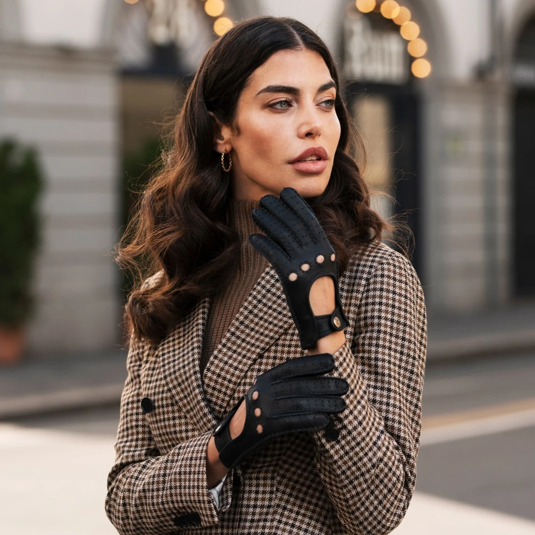 Fratelli Orsini Women's Gloves Maria (black) - American Deerskin Leather Driving Gloves 7 Fratelli Orsini Women's Gloves Maria (black) - American Deerskin Leather Driving Gloves