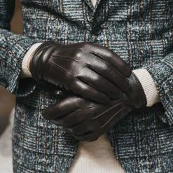 Fratelli Orsini Giovanni (brown) - Lambskin Leather Gloves With Cashmere Lining & Touchscreen Men's Gloves 21 Fratelli Orsini Giovanni (brown) - Lambskin Leather Gloves With Cashmere Lining & Touchscreen Men's Gloves
