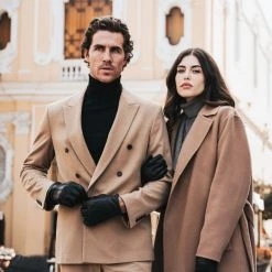 Fratelli Orsini Giovanni (black) - Lambskin Leather Gloves With Cashmere Lining & Touchscreen Men's Gloves