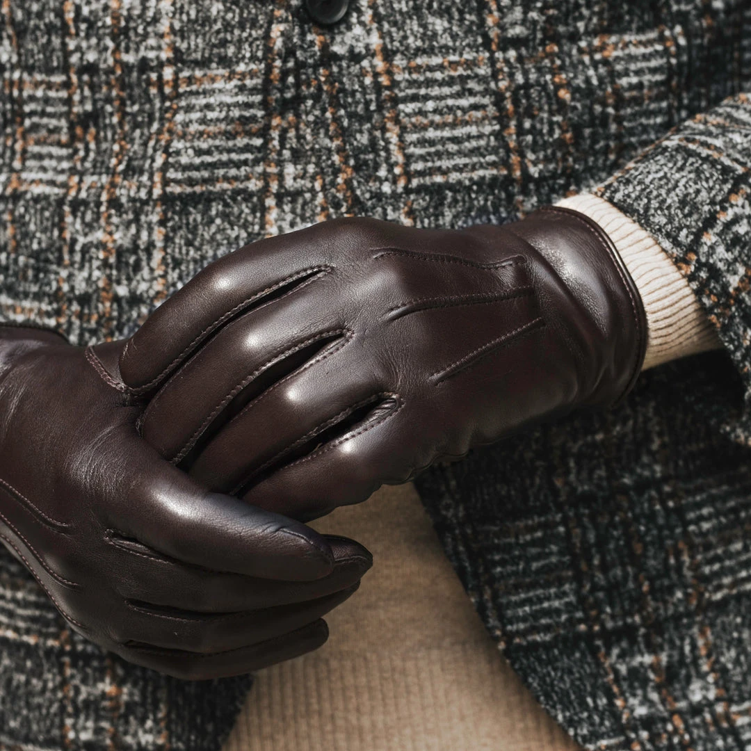 Fratelli Orsini Giovanni (brown) - Lambskin Leather Gloves With Cashmere Lining Men's Gloves 7 Fratelli Orsini Giovanni (brown) - Lambskin Leather Gloves With Cashmere Lining Men's Gloves