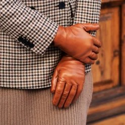 Fratelli Orsini Isabella (cognac) - Lambskin Leather Gloves With Cashmere Lining Women's Gloves