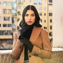Fratelli Orsini Isabella (eggplant) - Lambskin Leather Gloves With Cashmere Lining Women's Gloves