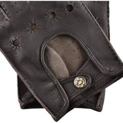 Fratelli Orsini Men's Gloves Leonardo (dark Brown) - American Deerskin Leather Driving Gloves