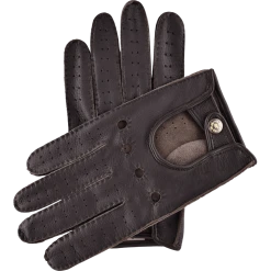 Fratelli Orsini Men's Gloves Leonardo (dark Brown) - American Deerskin Leather Driving Gloves