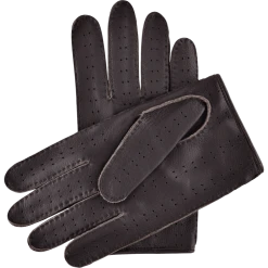 Fratelli Orsini Men's Gloves Leonardo (dark Brown) - American Deerskin Leather Driving Gloves