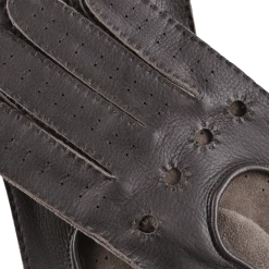 Fratelli Orsini Men's Gloves Leonardo (dark Brown) - American Deerskin Leather Driving Gloves