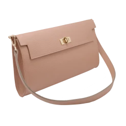 Fratelli Orsini Leather Bags Livia - Calf Leather Women’s Clutch Handbag With Detachable Shoulder Strap