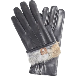 Fratelli Orsini Marco (black) - Lambskin Leather Gloves With Brown Fur Lining Men's Gloves