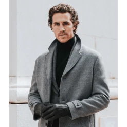 Fratelli Orsini Marco (black) - Lambskin Leather Gloves With White Fur Lining Men's Gloves