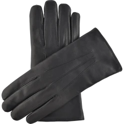 Fratelli Orsini Marco (black) - Lambskin Leather Gloves With White Fur Lining Men's Gloves