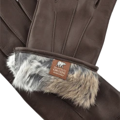 Fratelli Orsini Marco (brown) - Lambskin Leather Gloves With Brown Fur Lining