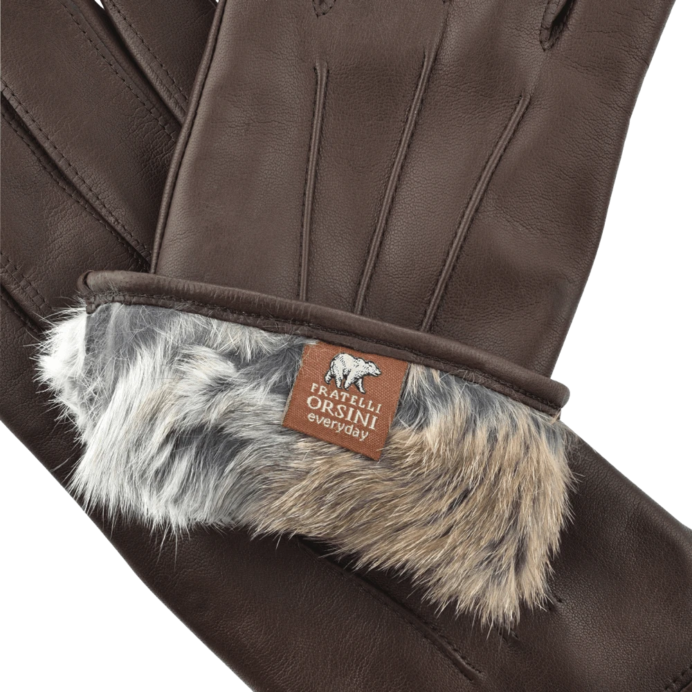 Fratelli Orsini Marco (brown) - Lambskin Leather Gloves With Brown Fur Lining 4 Fratelli Orsini Marco (brown) - Lambskin Leather Gloves With Brown Fur Lining