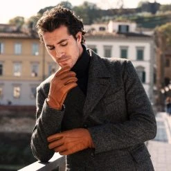 Fratelli Orsini Antonio (brown) - Peccary Leather Gloves With Cashmere Lining Men's Gloves 19 Fratelli Orsini Antonio (brown) - Peccary Leather Gloves With Cashmere Lining Men's Gloves