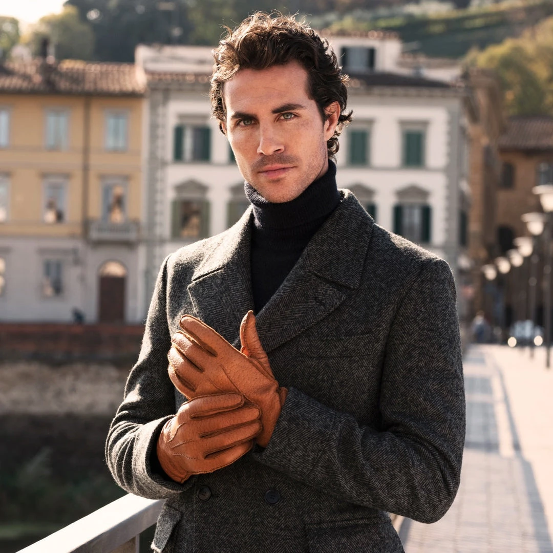 Fratelli Orsini Antonio (brown) - Peccary Leather Gloves With Cashmere Lining Men's Gloves 11 Fratelli Orsini Antonio (brown) - Peccary Leather Gloves With Cashmere Lining Men's Gloves