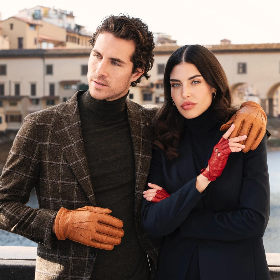 Fratelli Orsini Antonio (brown) - Peccary Leather Gloves With Cashmere Lining Men's Gloves 12 Fratelli Orsini Antonio (brown) - Peccary Leather Gloves With Cashmere Lining Men's Gloves